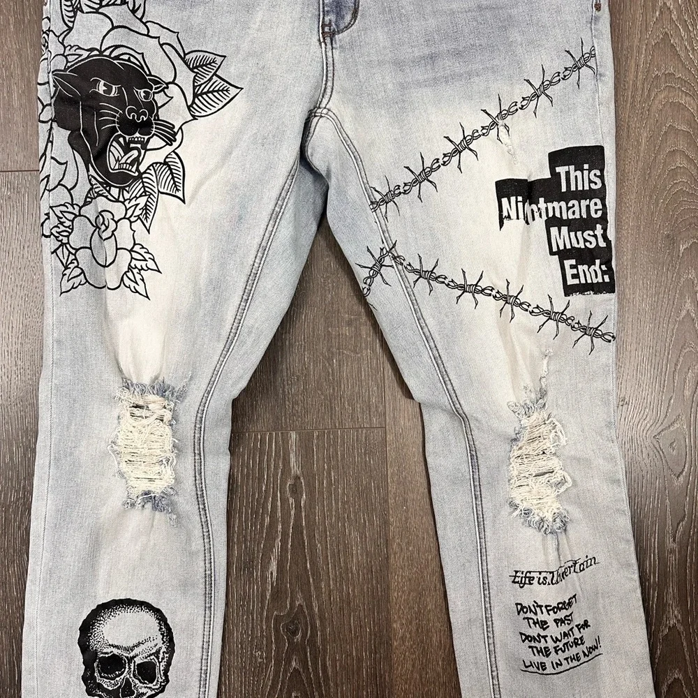 Ninth Hall Rogue‎ Printed Skinny Jeans Sz 36